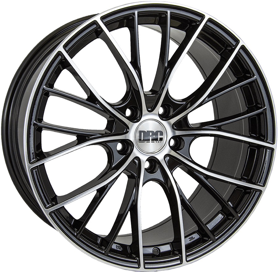 DRC, DMM, 19 x 8 inch,5x112 PCD, ET 45 in Black / Polished Face Single Rim