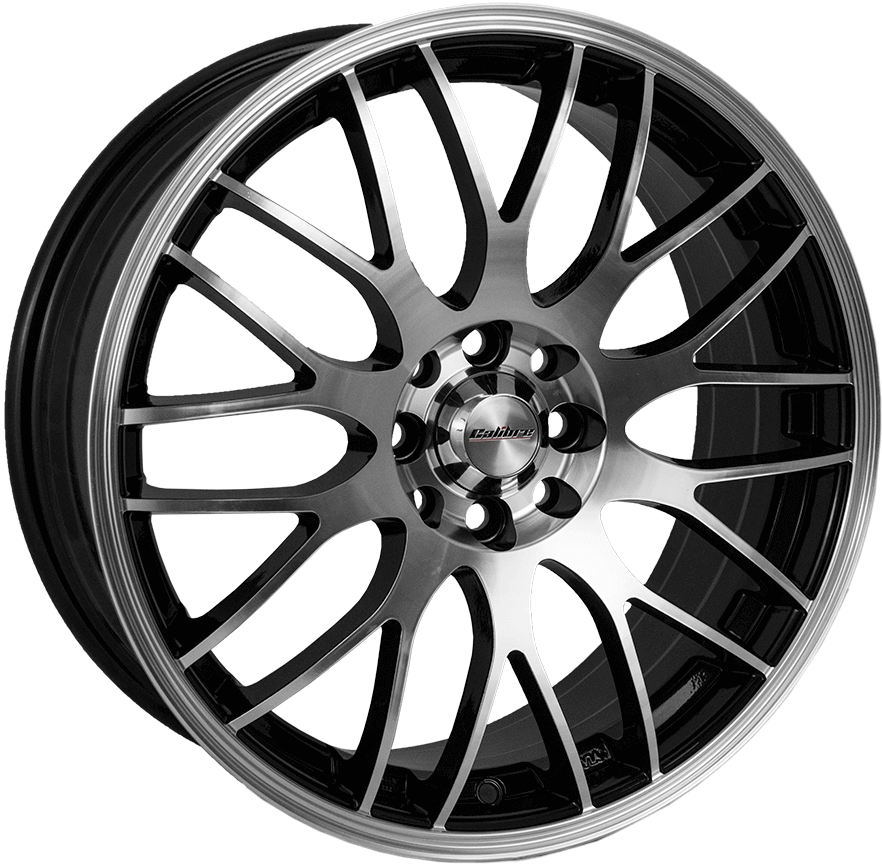 Calibre, Motion, 15 x 6.5 inch,4x108 PCD, ET 38 in Black/polished Single Rim