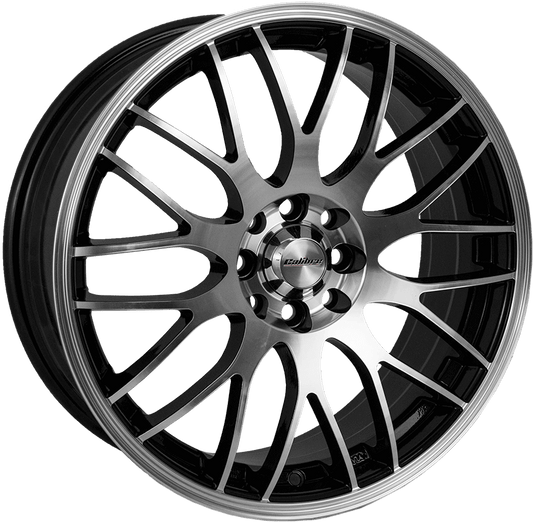 Calibre, Motion, 15 x 6.5 inch,4x108 PCD, ET 38 in Black/polished Single Rim