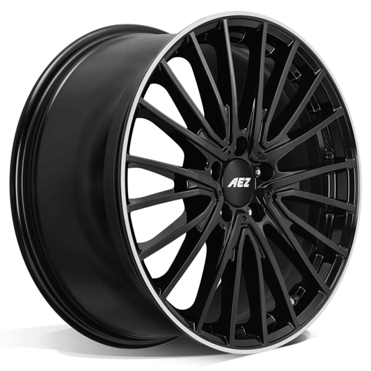 AEZ, Berlin black, 19 x 9 inch,5x112 PCD, ET 53 in Black / Polished Lip Single Rim