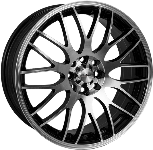 Calibre, Motion, 17 x 7 inch,4x108 PCD, ET 40 in Gloss Black / Polished Face Single Rim